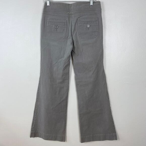 Elevenses Anthropologie Gray Wide Leg Pants Low Rise Button Detail Y2k Size 6 - Picture 4 of 8